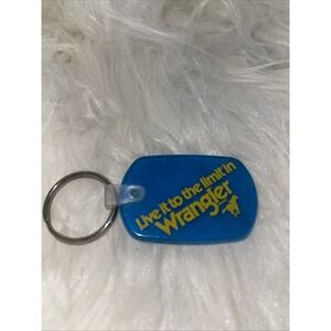"Wrangler Brand" Jeans Vintage Blue & Yellow Keyring Keychain